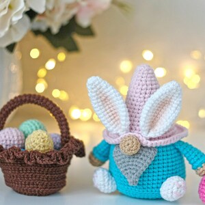 Easter crochet bunny gnome pattern easy amigurumi easter rabbit ornament cute crochet easter basket image 8