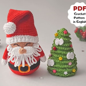 Crochet pattern Santa, Crochet pattern Christmas tree, Christmas crochet pattern, Crochet Christmas tree