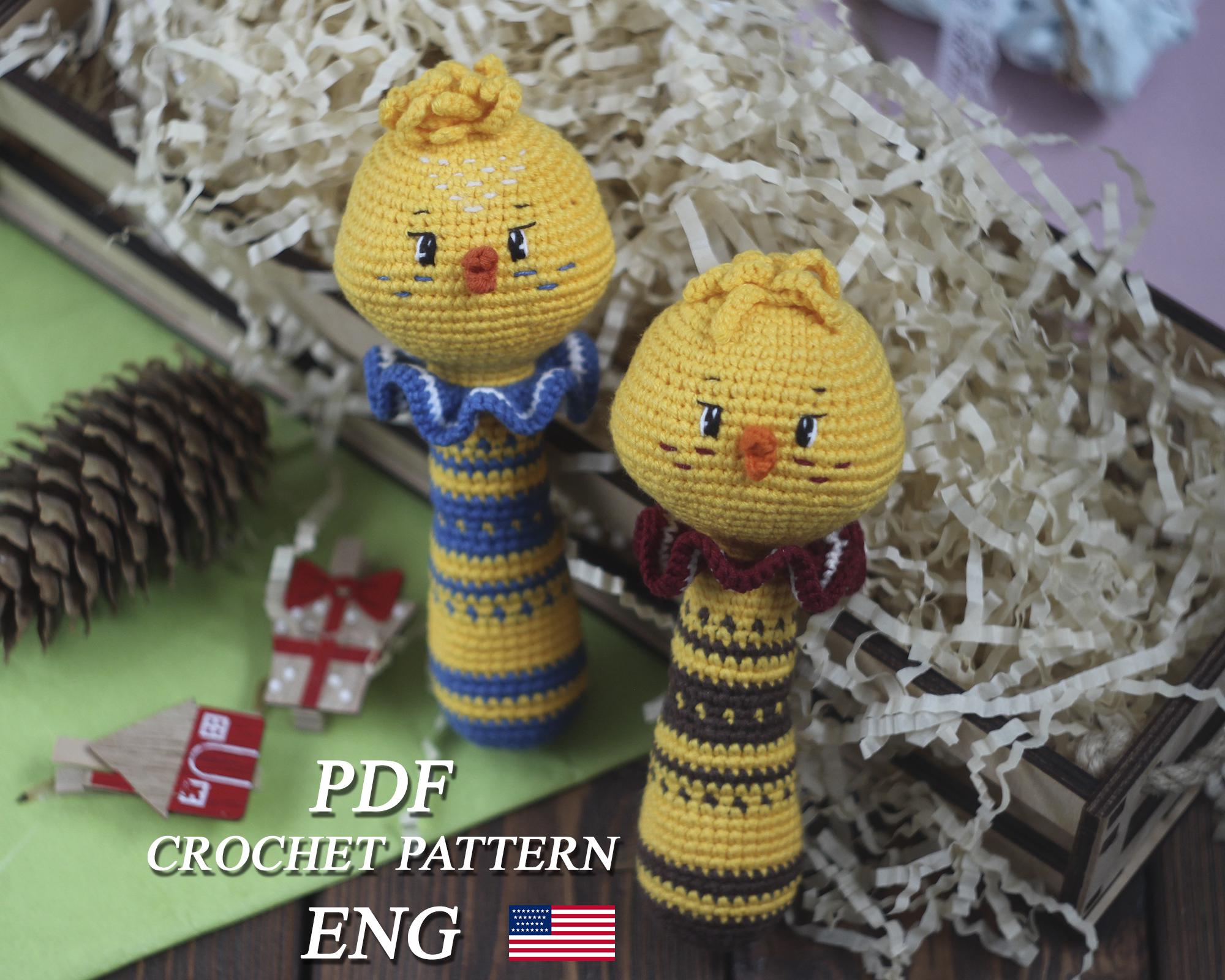 Crochet Pattern Cute Little Chick Baby Rattle PDF in ENG Baby Shower ...