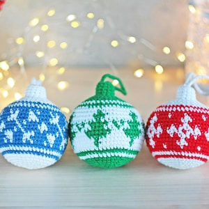 Crochet christmas ornament pattern- christmas balls amigurumi pattern