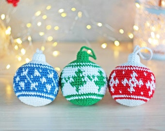 Crochet christmas ornament pattern- christmas balls amigurumi pattern