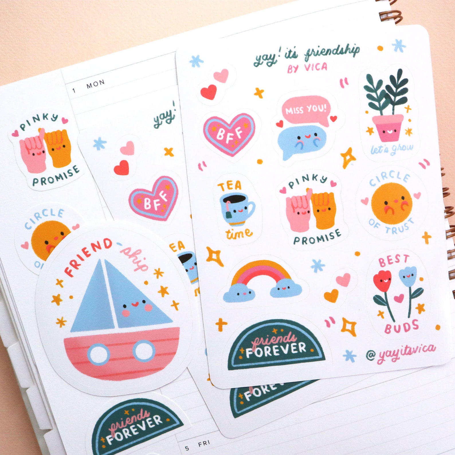 BFF Sticker Bundle Friendship Stickers Best Friend - Etsy