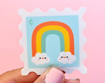 レインボースタンプステッカー - ジャーナルステッカー - かわいいステッカー - ハッピーメールステッカー - 防水ステッカー - かわいいステッカー - かわいいレインボーステッカー