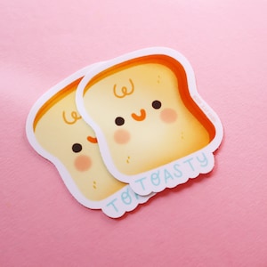 Toasty Vinyl Sticker - Kawaii Art - Cute Stationery - Kawaii Food Sticker - Cute Food Sticker