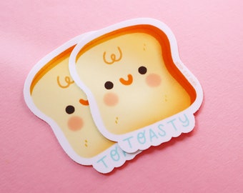 Toasty Vinyl Sticker - Kawaii Art - Cute Stationery - Kawaii Food Sticker - Cute Food Sticker