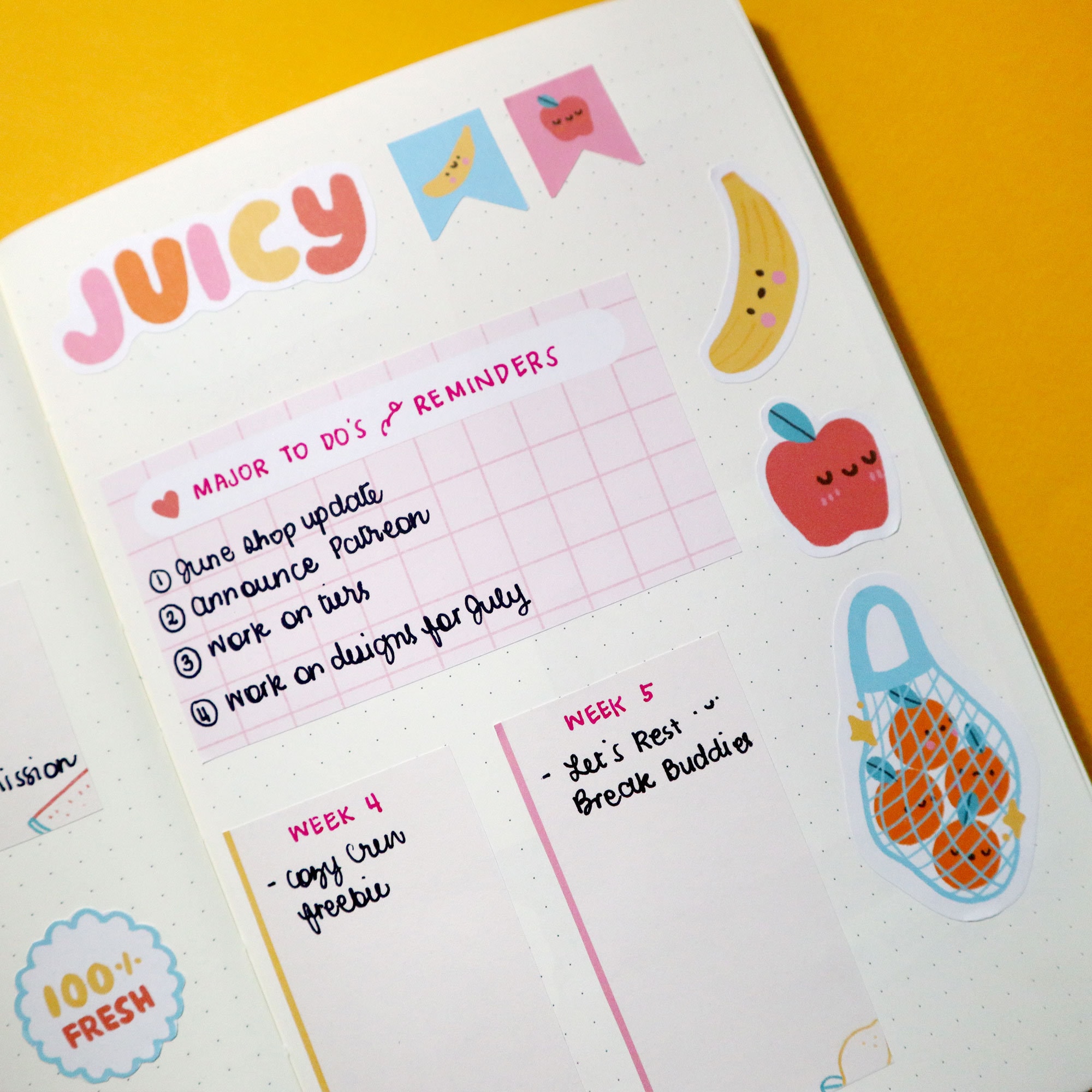 Juicy Fruit Bujo Stickers & Journal Kit Kawaii Stickers | Etsy