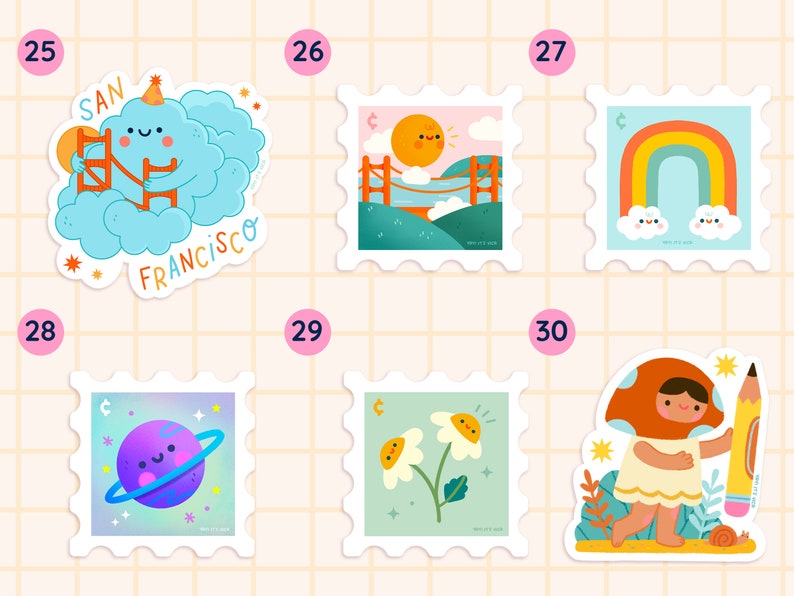 4 Pcs. Cute Sticker Bundle - Cute Stickers - Kawaii Stickers - Journal ...