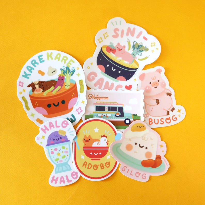 Filipino Sticker Bundle - Filipino Stickers - Sinigang - Adobo - Halo ...