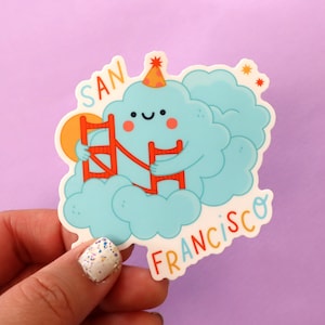 Karl the Fog Vinyl Sticker - Kawaii Sticker  -  Cute Sticker - San Francisco Sticker