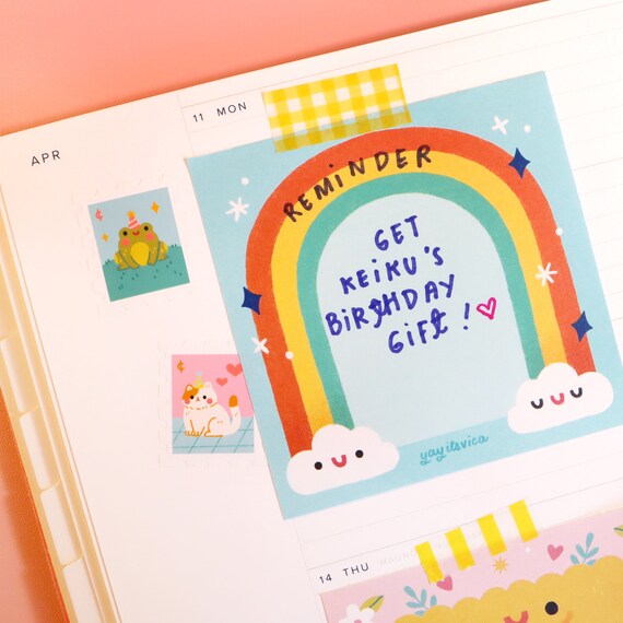 Happy Rainbow Notepad - Kawaii Notepad - Rainbow Memo Pad - Cute Notepad - Cute Stationery - Cute Rainbow Stationery