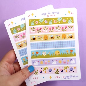 Spring Sticker Sheet - Easter Stickers - Cute Sticker Sheet - Kawaii Stickers - Cute Stickers image 1