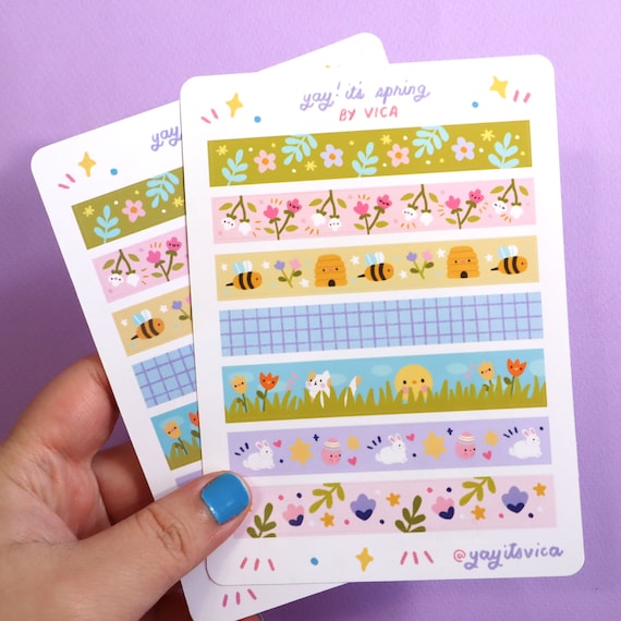 Spring Sticker Sheet  - Easter Stickers - Cute Sticker Sheet - Kawaii Stickers - Cute Stickers