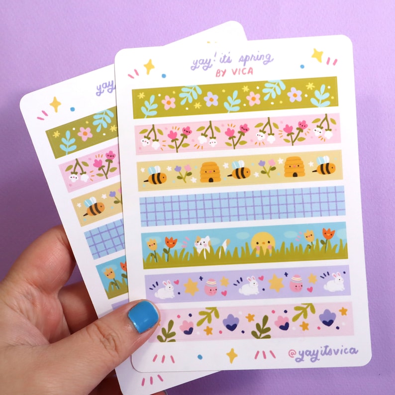 Spring Sticker Sheet - Easter Stickers - Cute Sticker Sheet - Kawaii Stickers - Cute Stickers image 1