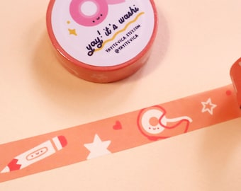 Stationery Washi Tape - Kawaii Stationery - Cute Washi Tape - Art Supplies Stickers - Kawaii Washi Tape - Kawaii Stickers - Art Stickers