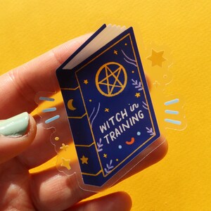 Witch in Training Clear Vinyl Sticker - Kawaii Sticker - Witch Sticker - Cute Stationery - Cute Vinyl Sticker - Waterproof Sticker