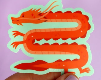 Lunar New Year Dragon Sticker  - Cute Stationery - Kawaii Sticker - Cute Animal Sticker - Waterproof Sticker