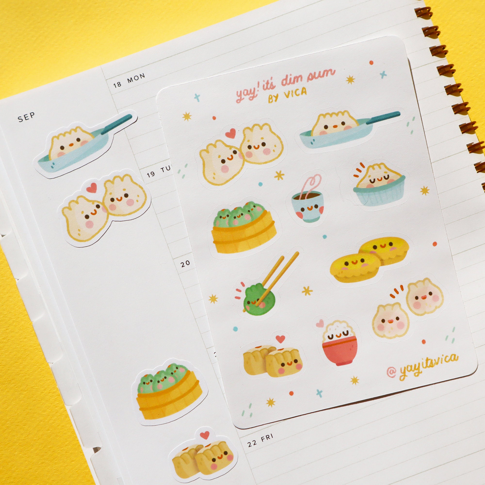 Dim Sum Sticker Sheet - Kawaii Food Stickers - Cute Journal Stickers ...