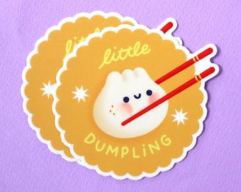 Little Dumpling Vinyl Sticker - Kawaii Art - Cute Stationery - Kawaii Food Sticker - Cute Food Sticker - Cute Dumpling Sticker