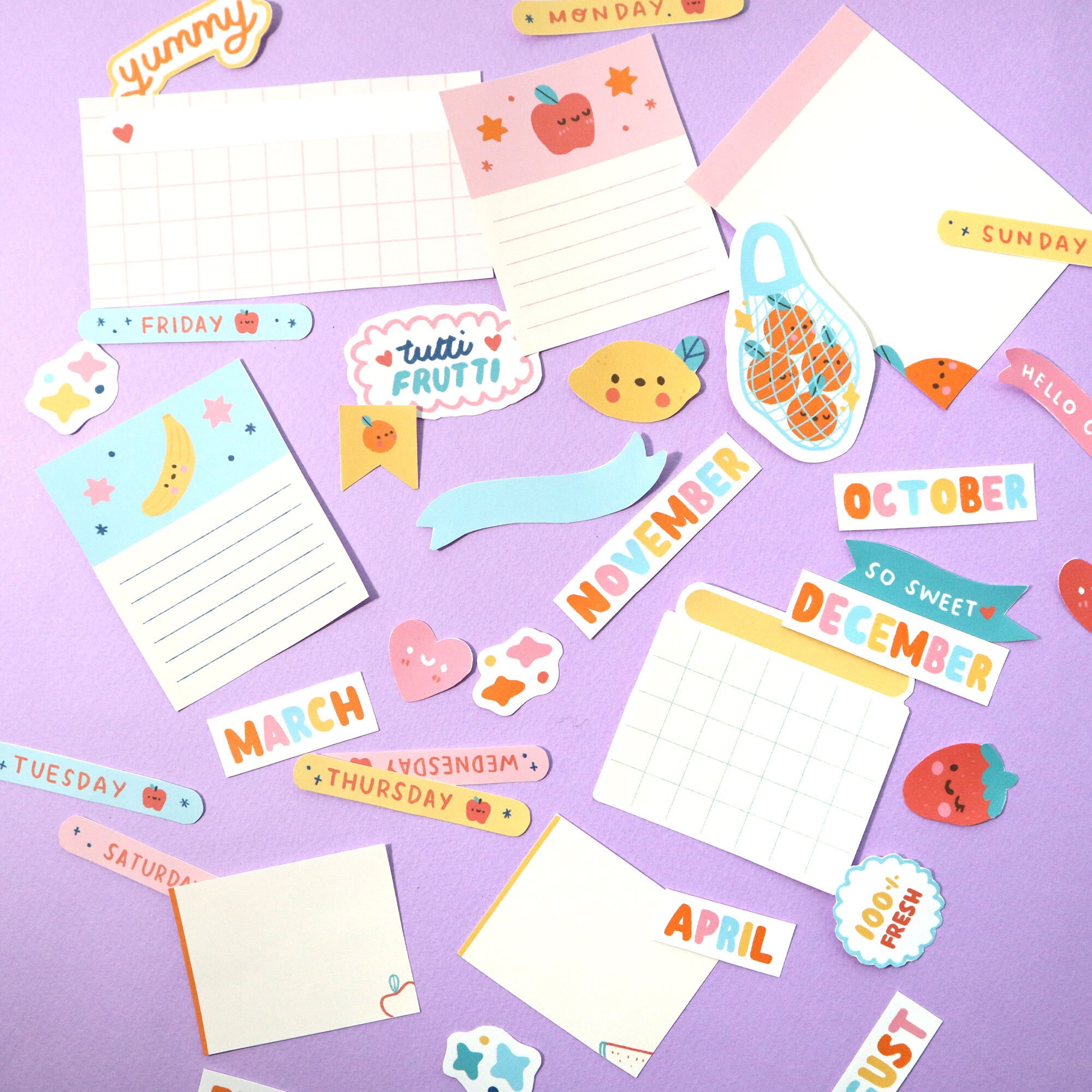 juicy fruit bujo stickers journal kit kawaii stickers etsy