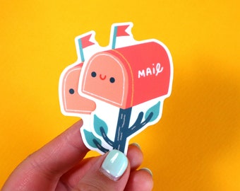 Happy Mailbox Sticker - Journal Sticker - Cute Sticker - Cute Mail Sticker  - Waterproof Sticker - Kawaii Sticker