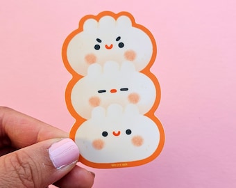 Dumpling Stack Vinyl Sticker - Kawaii Art - Cute Stationery - Kawaii Food Sticker - Cute Food Sticker - Cute Dumpling Sticker
