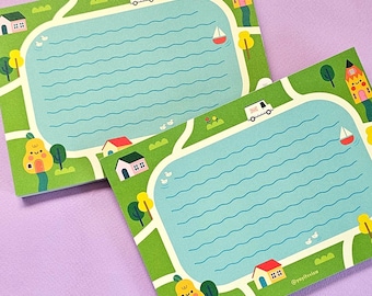 Little Village Notepad - Cute Memo Pad - Cute Notepad - Journaling - Stationery