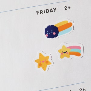 Kawaii Space Sticker Sheet – Cute Planner Journal Stickers - Etsy