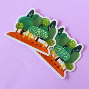 Happy Forest Sticker Trees Sticker Cute Sticker Cute Nature Sticker Waterproof Sticker Kawaii Sticker BFF Sticker image 2