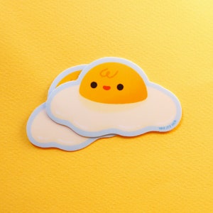Little Egg Vinyl Sticker - Kawaii Art - Cute Stationery - Kawaii Food Sticker - Cute Food Sticker