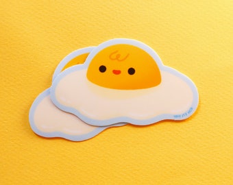 Little Egg Vinyl Sticker - Kawaii Art - Cute Stationery - Kawaii Food Sticker - Cute Food Sticker