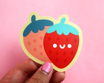 Strawberry Sticker - Journal Sticker - Cute Sticker - Cute Fruit Sticker  - Waterproof Sticker -Kawaii Sticker