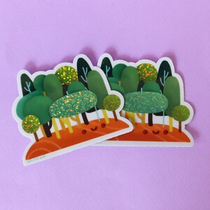 Happy Forest Sticker Trees Sticker Cute Sticker Cute Nature Sticker Waterproof Sticker Kawaii Sticker BFF Sticker image 3