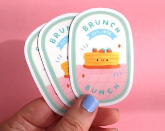 Naklejka winylowa Brunch Bunch - Kawaii Art - Urocze artykuły papiernicze - Naklejka z jedzeniem Kawaii - Urocza naklejka z jedzeniem