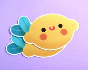Happy Lemon Sticker - Journal Sticker - Cute Sticker - Cute Fruit Sticker  - Waterproof Sticker -Kawaii Sticker