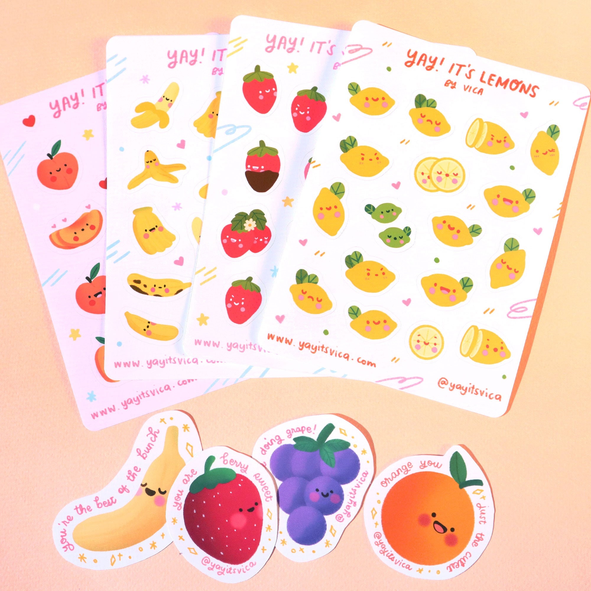 Cute Fruit Sticker Bundle Journal Stickers Cute Stickers Etsy Ireland