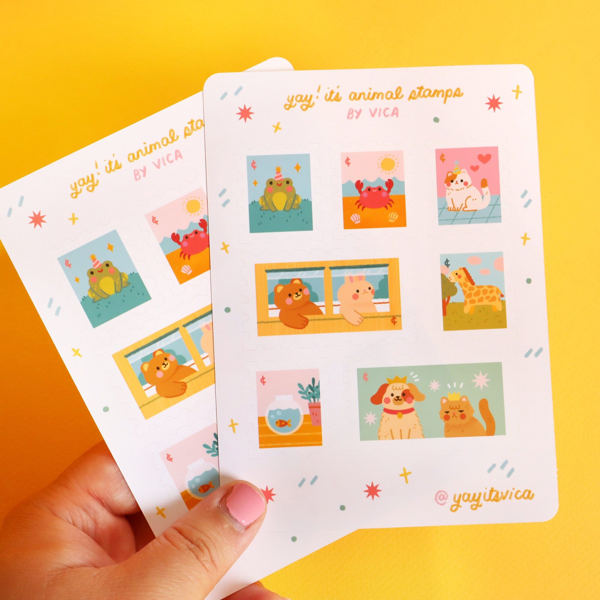 Animal Stamps Sticker Sheet - Kawaii Stickers - Journal Stickers - Pen ...