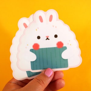 Bunny Onigiri (Bunigiri) Sticker - Journal Sticker - Cute Sticker - Onigiri Sticker  - Japanese Food Sticker - Kawaii Food Sticker