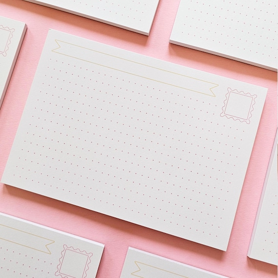 Sweet Postcard Notepad - Kawaii Notepad - Postcard Memo Pad - Cute Notepad - Cute Stationery - Snail Mail Notepad