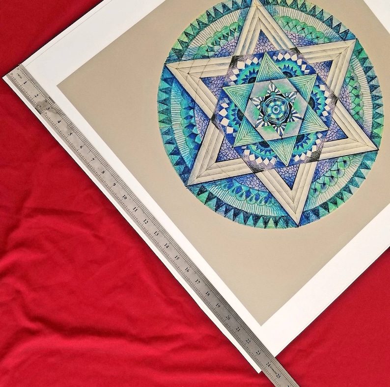 Star of David Mandala Judaica Art. Etsy