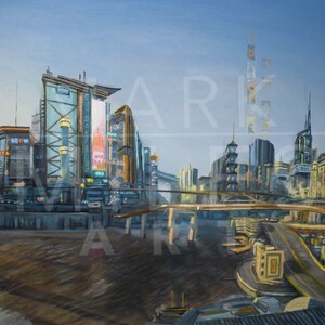 City Landscape - Original Oil Painting