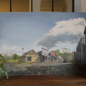 Town Landscape - Original Oil Painting
