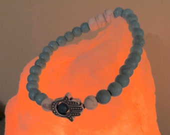 Braccialetto di perline con mano di Hamsa, gioiello protettivo Boho