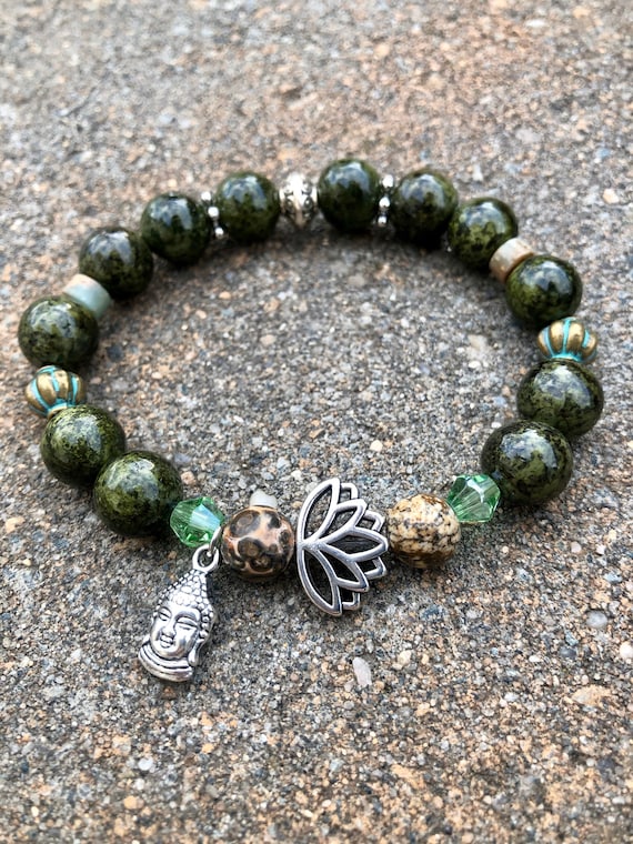 Lotus & Buddha Bracelet. Women's Bracelet. Gift for her. Boho. Buddha. Yoga. Mediatation Bracelet. Spiritual