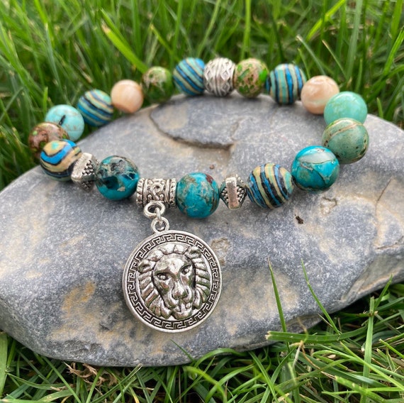 Courage Bracelet. Women's Bracelet. Lion. Lions Head Meditation. Strength. Boho Jewelry. Hippie Bohochic