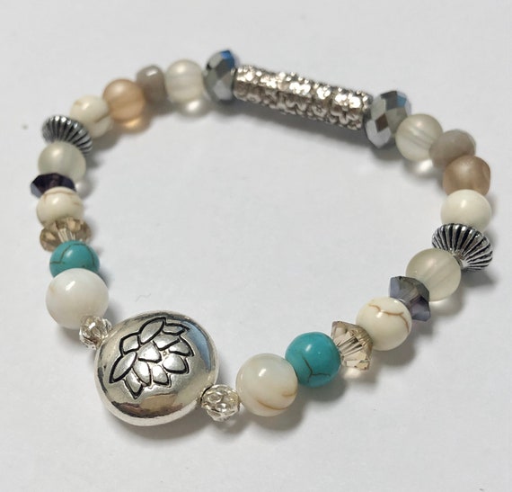 Lotus Flower Bracelet. Womens Bracelet/Gift For Her.