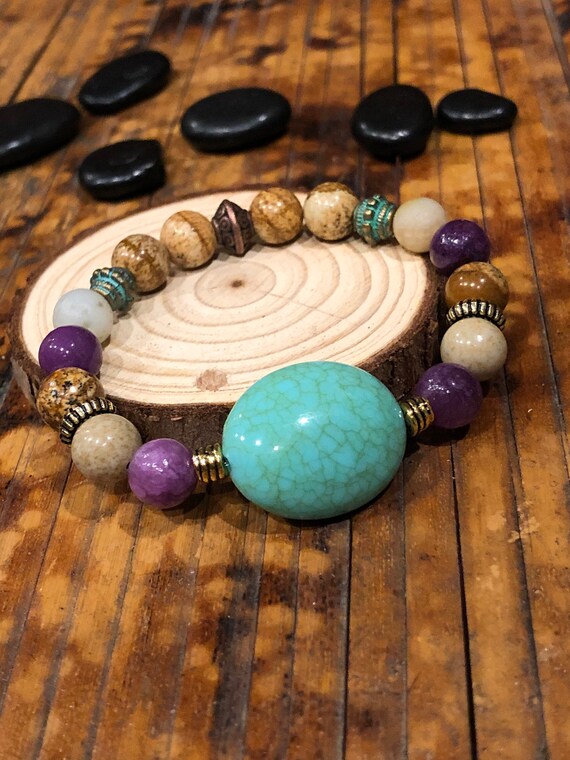 Blue Stone Bracelet. Women’s Bracelet. Bohochic. Women’s jewelry. Boho. Jewelry