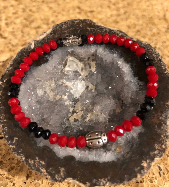 Ladybug Bracelet Womens Bracelet/Gift For Her. Boho Chic