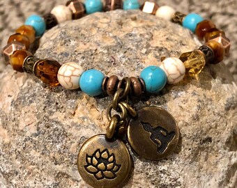 Yoga Armband. Namaste. Damen Armband. Geschenk für Sie. Spirituelles Armband.Mediation. Boho. Boho Chic. Hippie