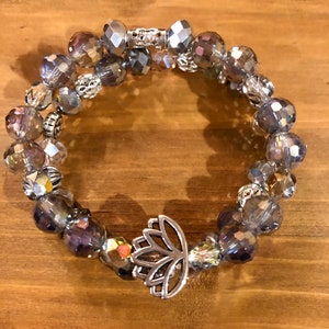 Lotus Flower Bracelet Stack Set. Women’s Bracelet. Layering Boho. Spiritual Jewelry