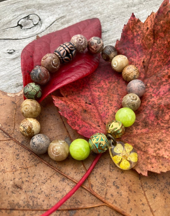 Dried Flower Resin Bracelet. Women's Bracelet. Gift For Her. Boho